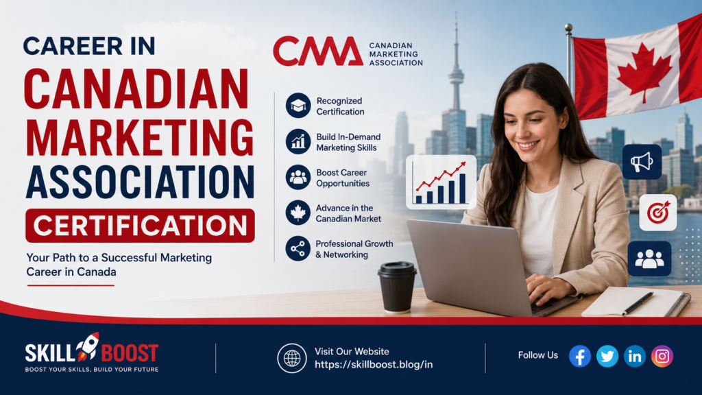 Career in Canadian Marketing Association certification showing a professional marketer building career skills in Canada